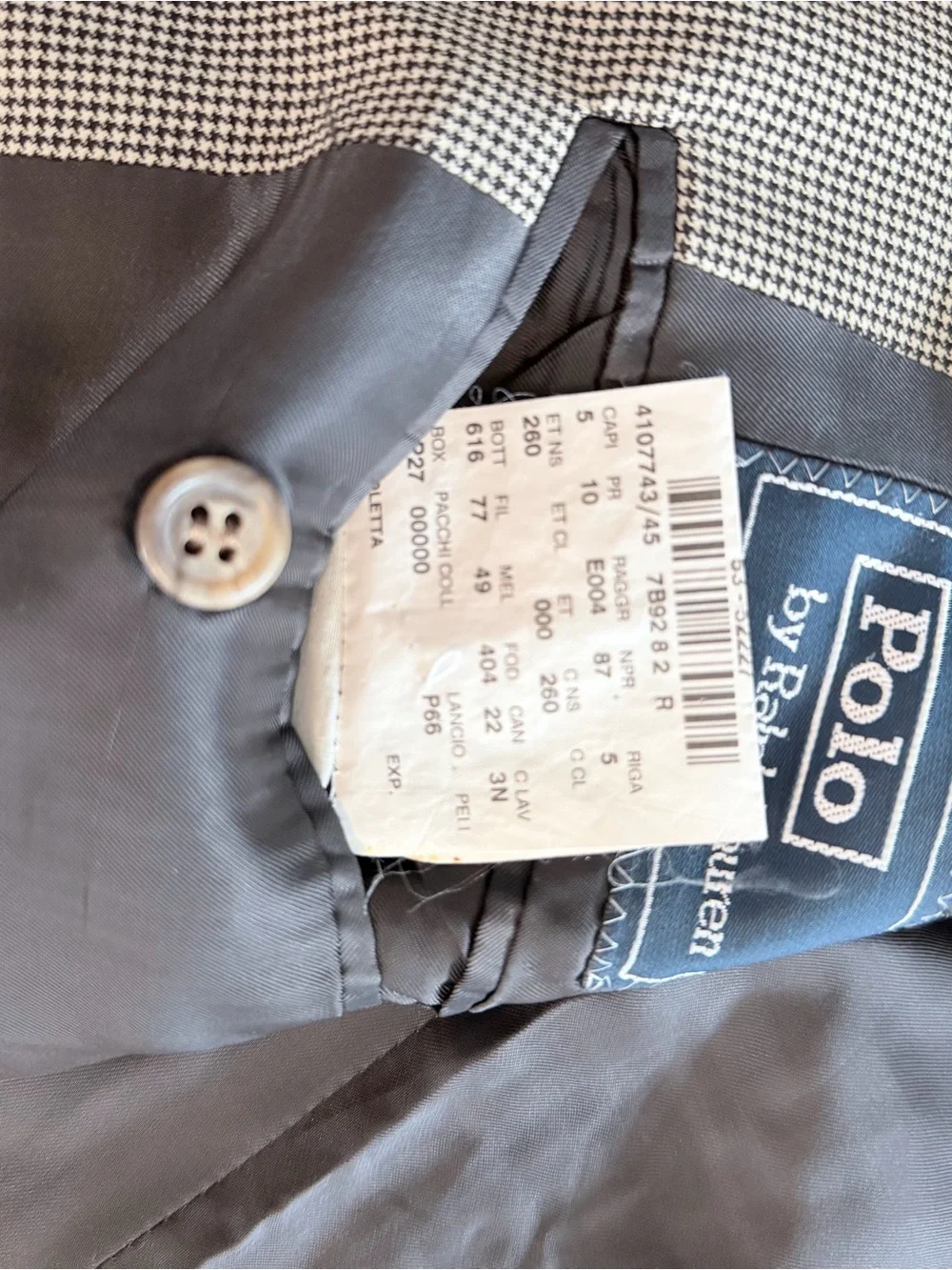 Ralph Lauren Gray Micro-Check Two-Button Sport Coat